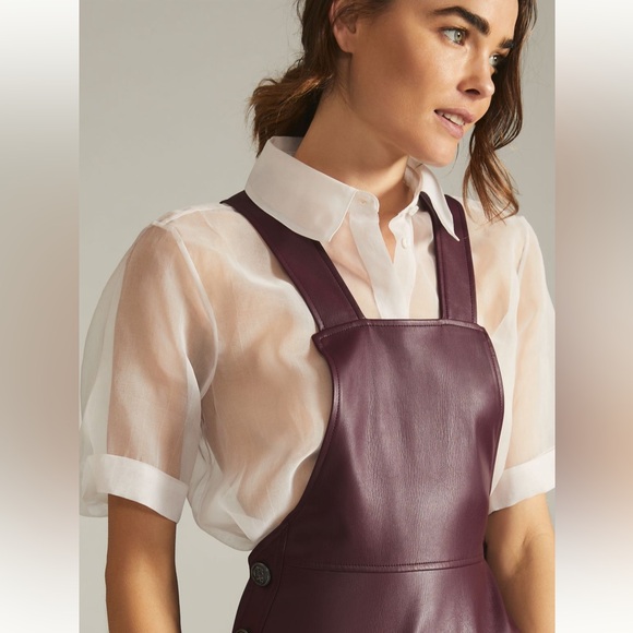 Maeve Faux-Leather Pinafore, Sz L - Picture 5 of 10